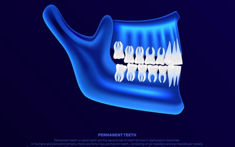 3D anatomical view of TMJ and facial muscles