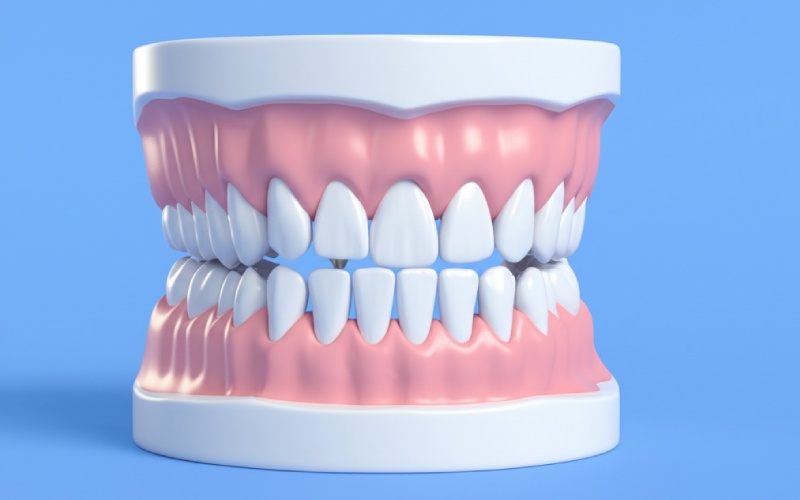 3D model showing mesiodens between front teeth
