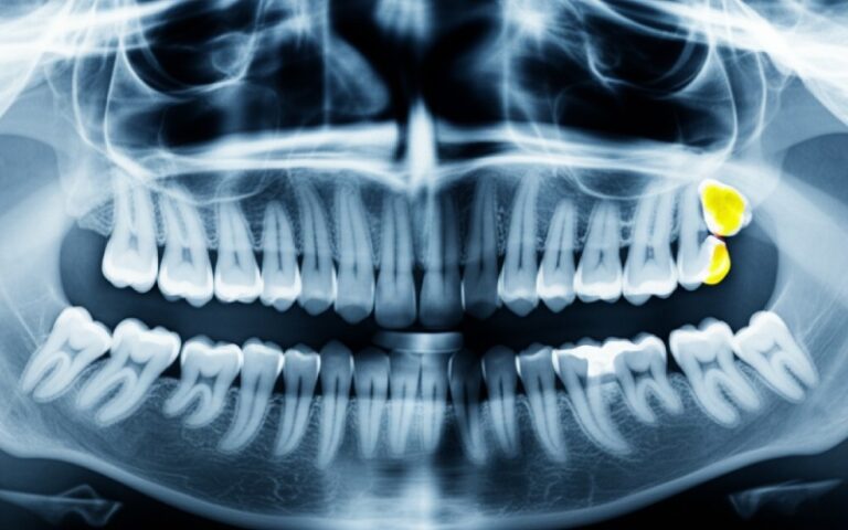 Dental chart highlighting supernumerary tooth