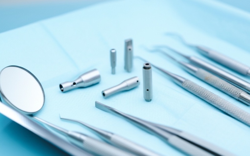 Dental impression coping tools on clinical tray