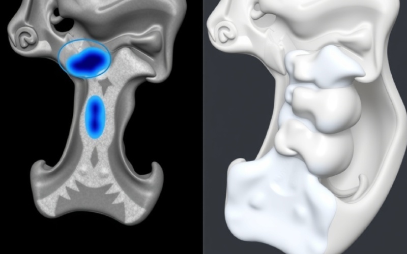 Jawbone before and after bone graft procedure