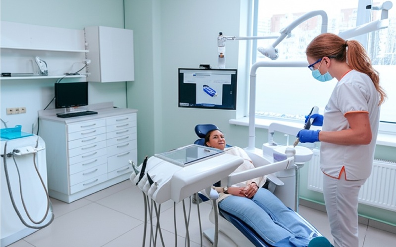 Modern dental office with advanced digital scanning technology
