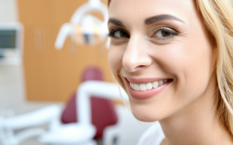 Natural-looking ceramic denture smile