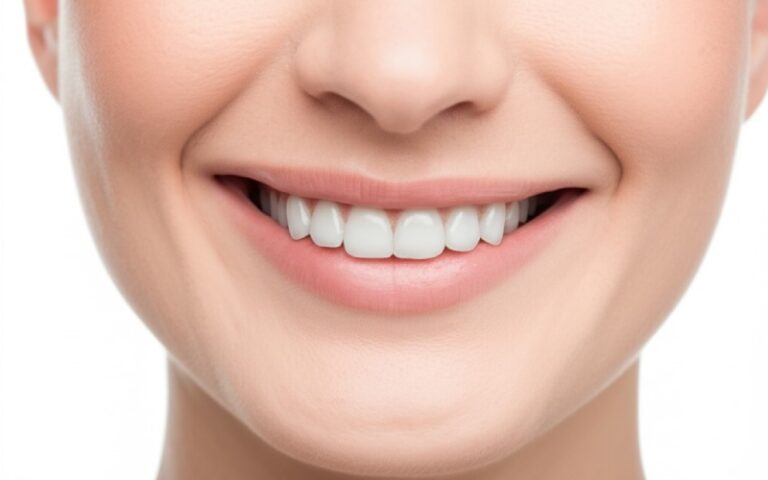 Person with bright smile showing implant denture results