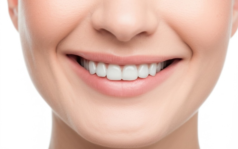 Person with bright smile showing implant denture results