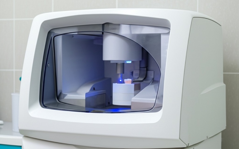Same-day CAD/CAM crown milling machine in dental office