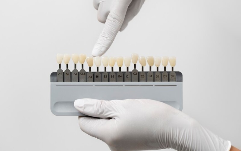 Dental VITA shade guide with composite materials