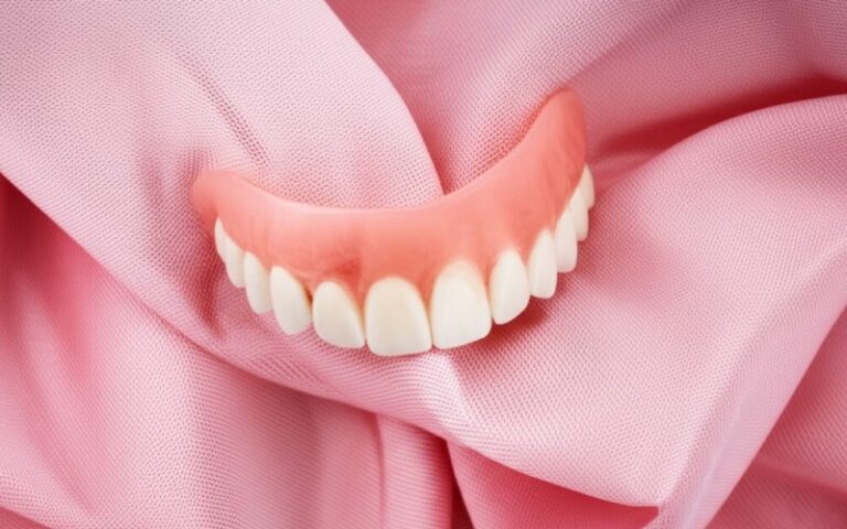 Flexible partial denture on dental model