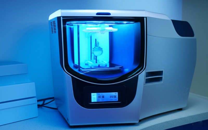 Modern dental 3D printer in professional setting