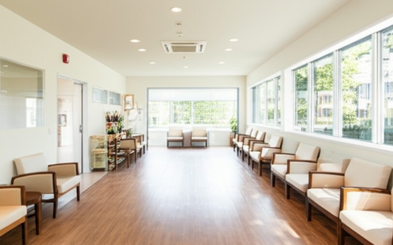A modern dental office waiting area