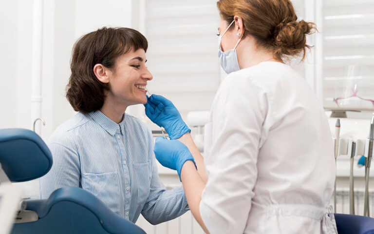A person's natural, confident smile