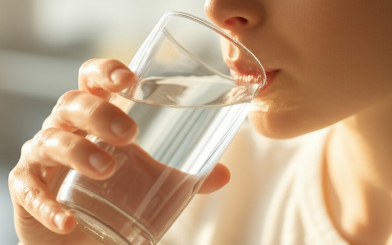 Carefully drinking with a numb mouth