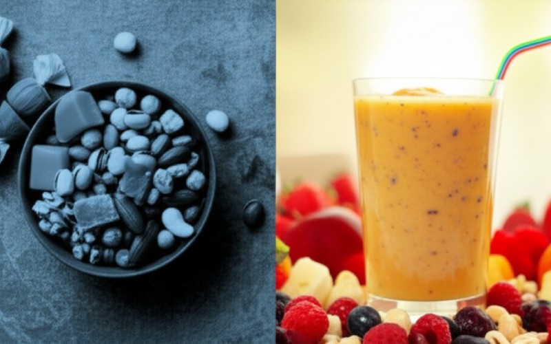 Contrasting hard foods with a soft, braces-friendly smoothie