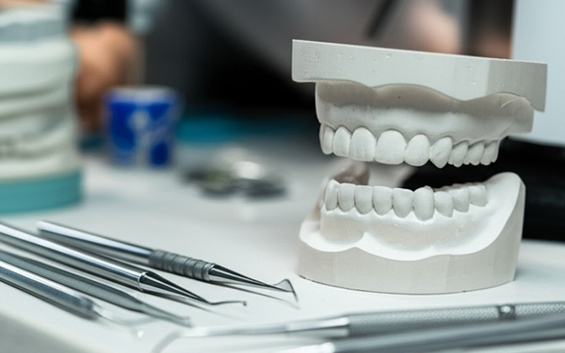 Dental lab model for a partial denture