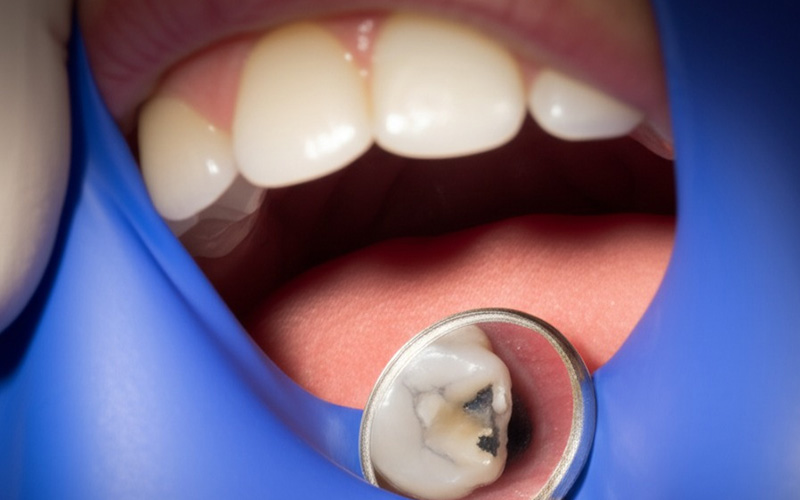 Dentist performing a dental treatment
