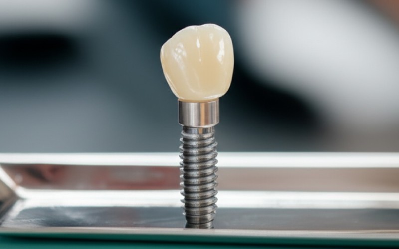 Detailed model of a dental implant