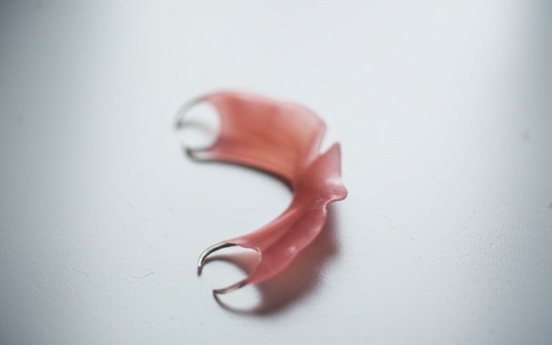 Flexible pink partial denture appliance