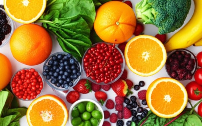 Fresh fruits and vegetables for a healthy lifestyle