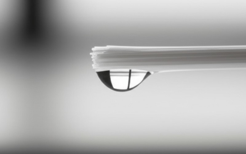 Macro photo of a water droplet on a bristle