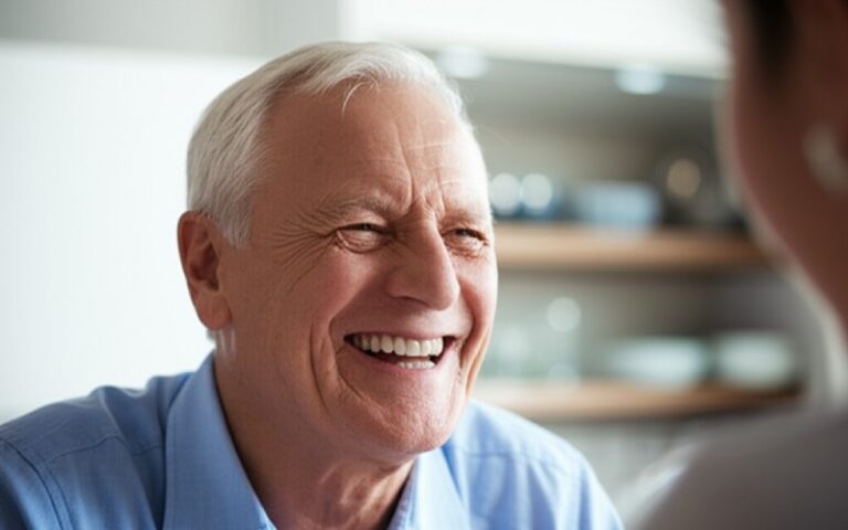 Man smiling with a full set of teeth