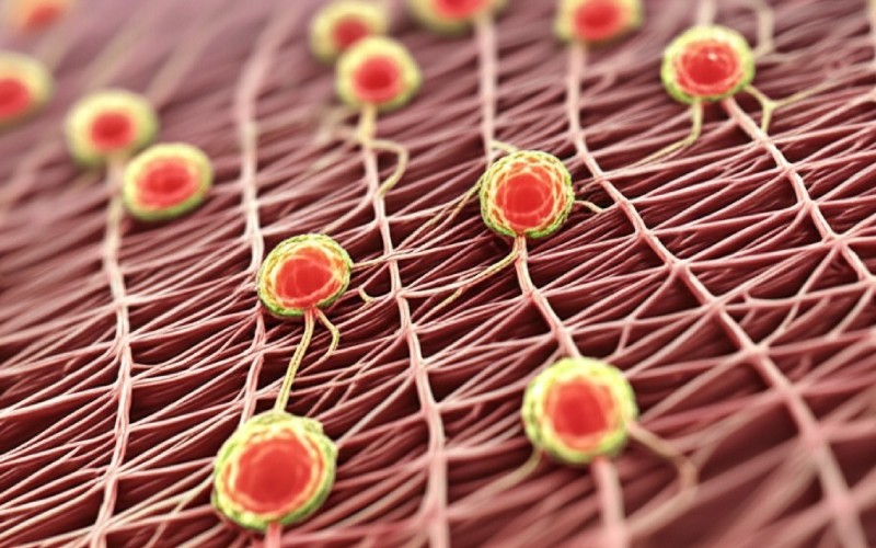 Microscopic view of tissue scaffold