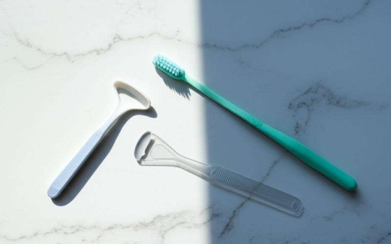 Oral hygiene tools for tongue cleaning