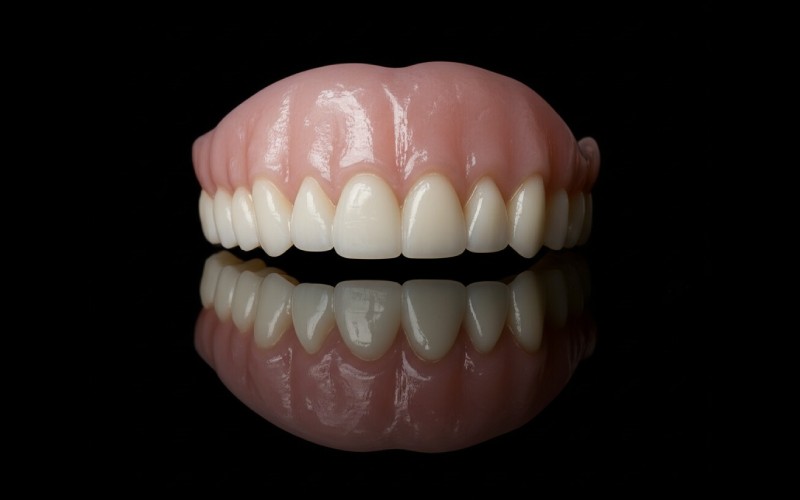 Polished complete upper denture