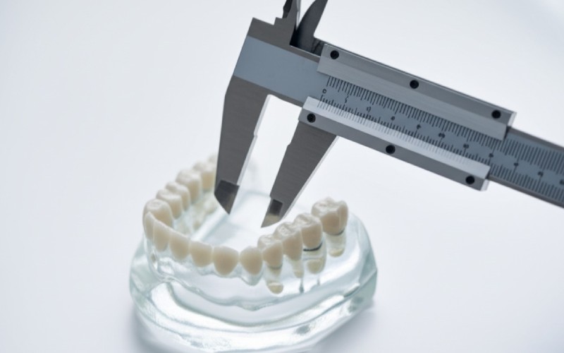 Precision tool measuring a jaw model