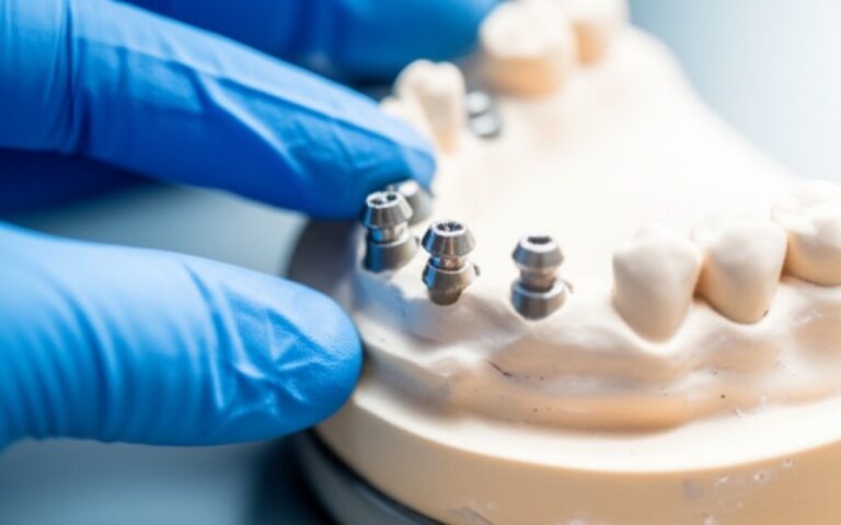 Placing an implant overdenture on a model