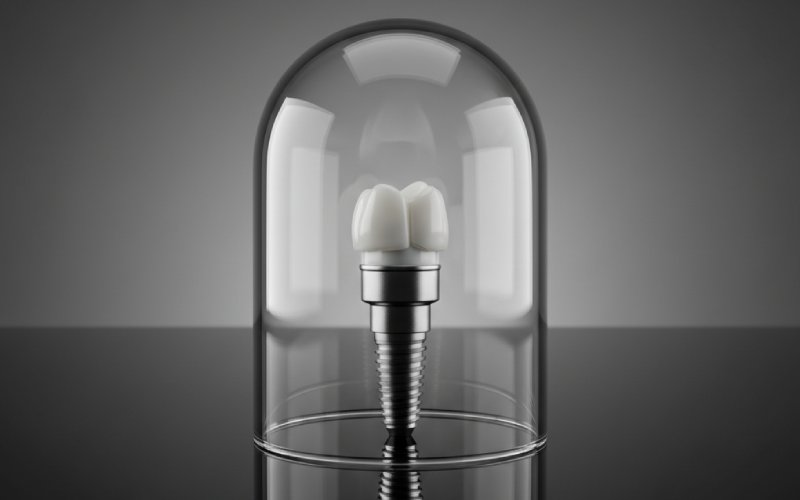 Ein Studiofoto eines Zahnimplantats