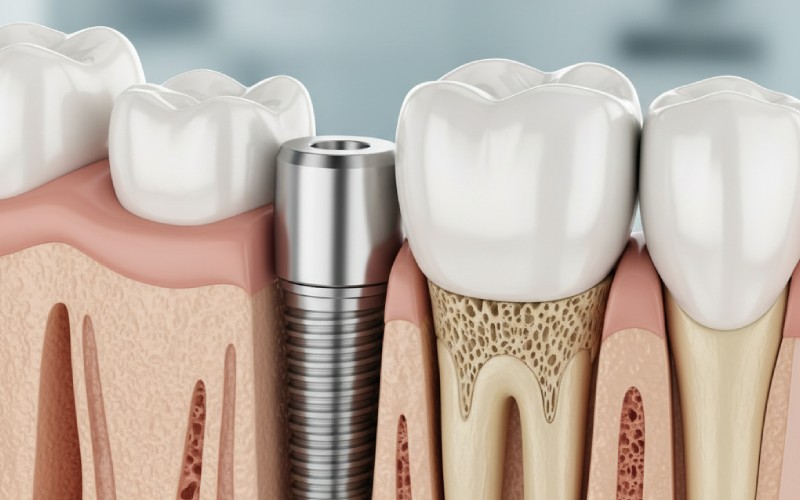 Anatomical model of an implant-supported bridge