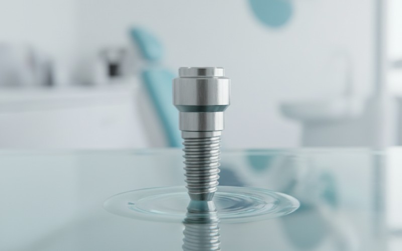 Titanium dental implant model