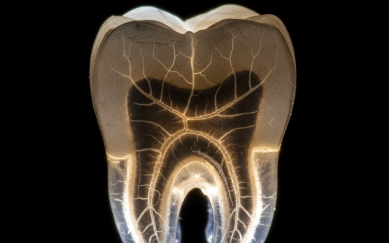 Light revealing crack inside tooth