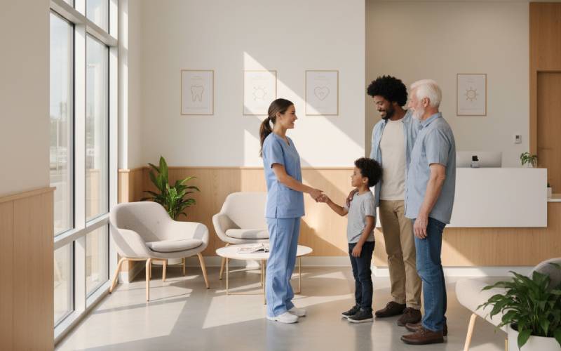 Community dentist welcoming family